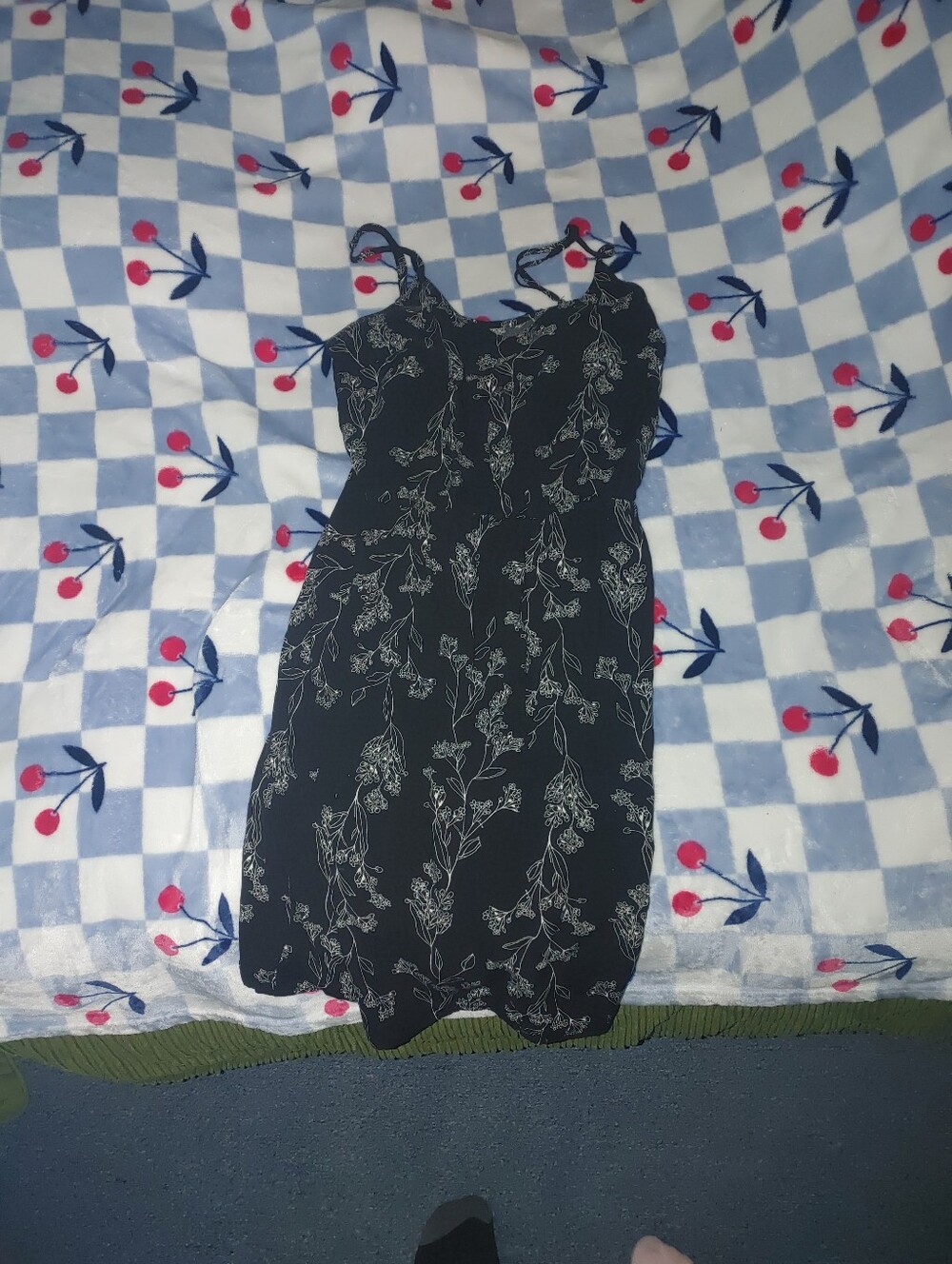 Black Floral Spaghetti Strap Sundress
